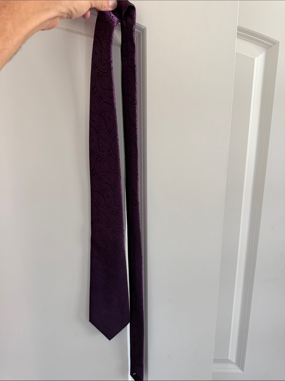 Vittorio Deep Purple Paisley Silk-Effect Tie